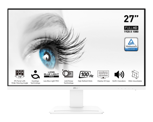 מסך מחשב עסקי MSI PRO MP273AW - לבן