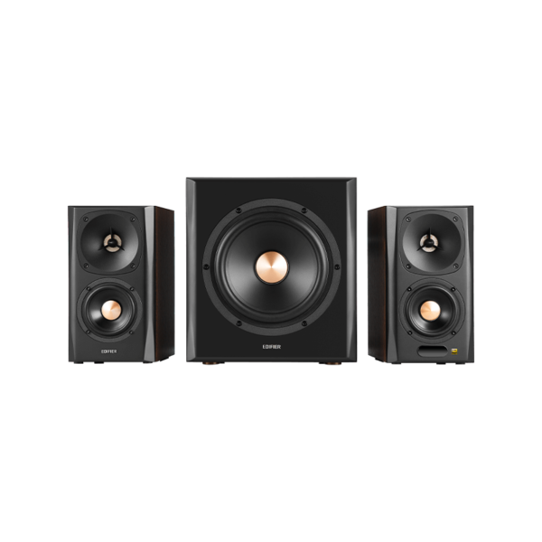 ⁦Edifier S350DB - Bookshelf Speaker+Sub 2.1 Speaker(brown)⁩ – תמונה ⁦2⁩