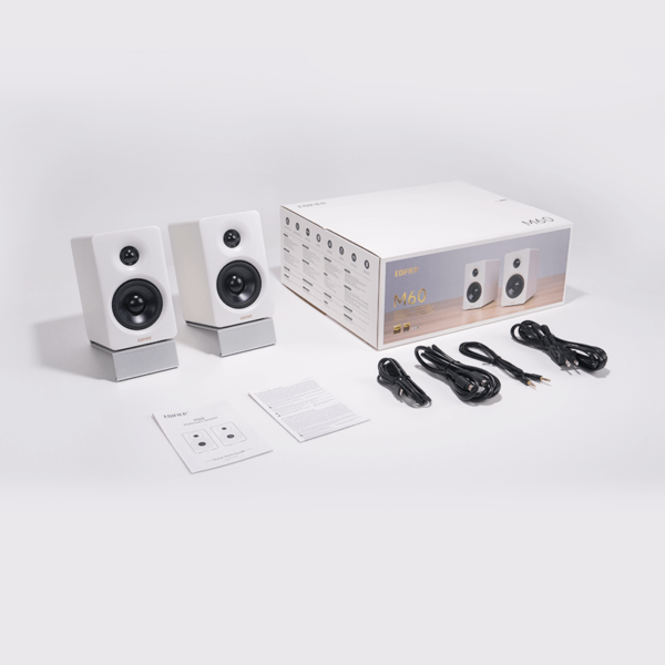⁦EDIFIER M60 - DT Bluetooth Bookshelf Speaker HiRes (לבן)⁩ – תמונה ⁦4⁩