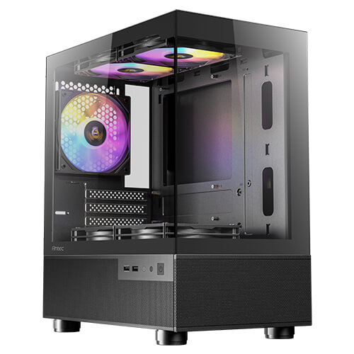 מארז שחור Antec CX200M RGB ELITE M-ATX 5X120mm RGB FANS