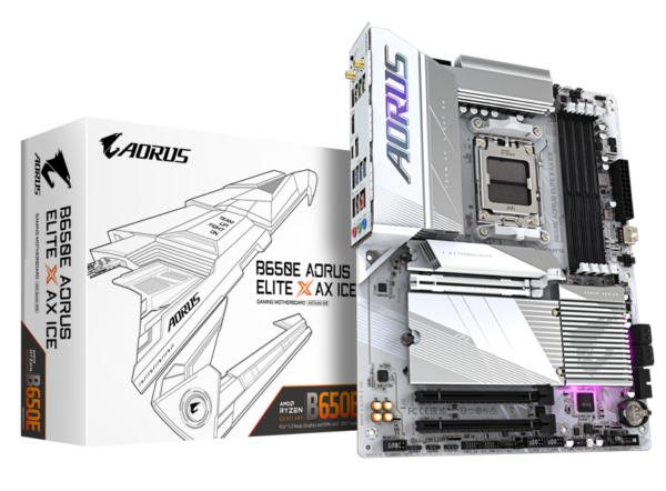 לוח אם Gigabyte B650E A ELITE X AX ICE ATX AM5 DDR5 WIFI BT White