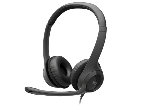אוזניות קשת חוטיות עם מיקרופון מובנה Logitech H390 Usb Black