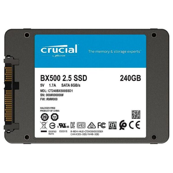דיסק CRUCIAL SSD BX500-240GB SATA3 3D NAND
