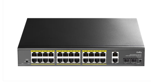 GS1026PS2 מתג PoE 24-GbE עם 2 Uplink GbE ו-2 Uplink SFP CUDY