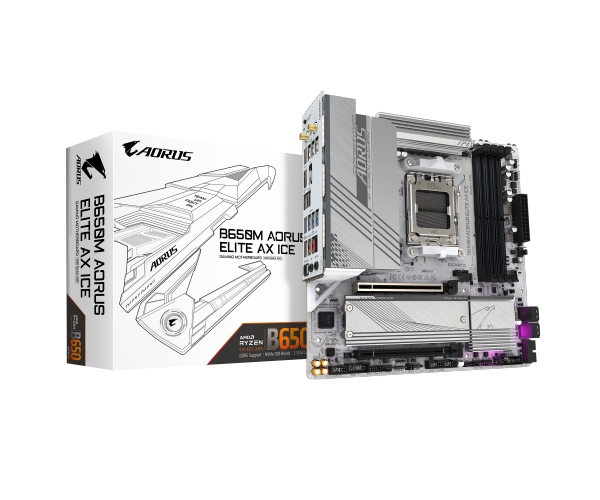 Gigabyte B650M A ELITE AX ICE ATX AM5 WIFI BT PCIE5.0 White