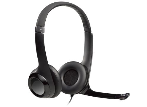 אוזניות קשת חוטיות עם מיקרופון מובנה Logitech H390 USB 2.0