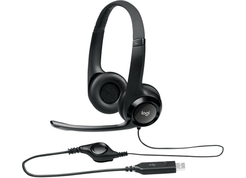 אוזניות קשת חוטיות עם מיקרופון מובנה Logitech H390 USB 2.0 – תמונה 4