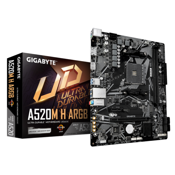 לוח אם Gigabyte A520M H ARGB AM4 DDR4 Micro-Atx HDMI DP