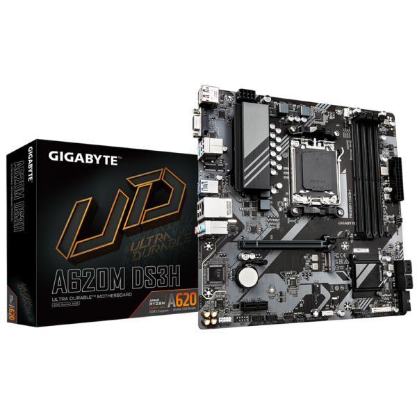 לוח למעבדי Gigabyte A620M DS3H DDR5 PCIE4.0 DP HDMI VGA AMD AM5