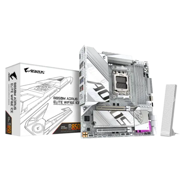 לוח אם Gigabyte B850M AORUS ELITE WIFI6E ICE M-ATX DDR5 AM5 2.5GB