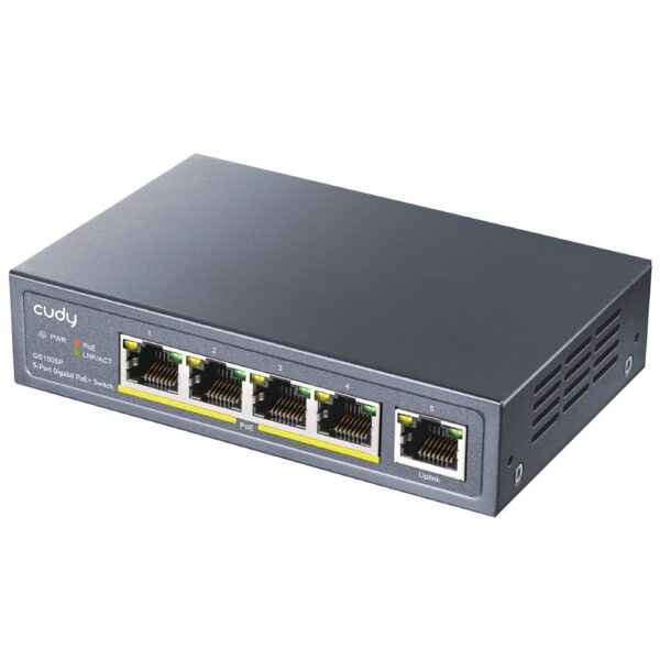 מתג לא מנוהל Cudy GS1005P 5-Ports Gigabit Unmanaged POE Switch