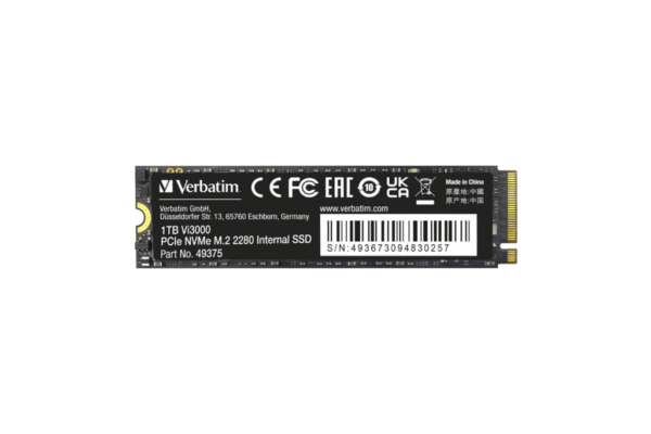 VERBATIM Vi3000 PCIe NVMe M.2 SSD 1TB