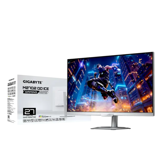מסך גיימינג לבן Gigabyte M27Q2 ICE 27 Inch 2K SS IPS 1Ms 200Hz