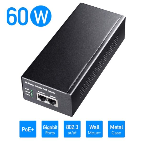 מזרק Cudy 60W Gigabit PoE Injector Adapter up to 100 Meters