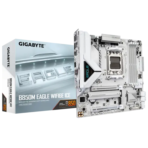 לוח אם GIGABYTE B850M EAGLE WIFI6E ICE M-ATX DDR5 AM5 BT 2.5GB