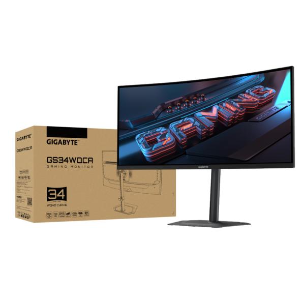 מסך Gigabyte GS34WQCA 34 WQHD VA 1Ms 120Hz HDR10 Curved Vesa100